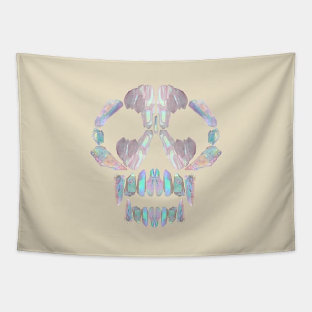 Aurora Crystal Skull Tapestry by CatAstropheBoxes