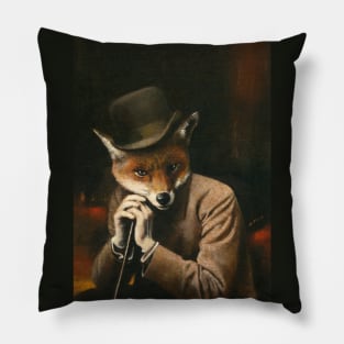 Edwardian Gentleman Fox Pillow