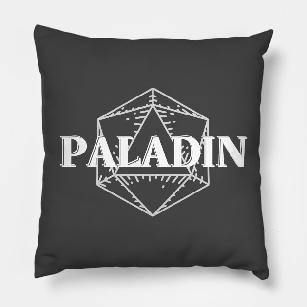 Paladin D20 Symbol Print Pillow by DungeonDesigns