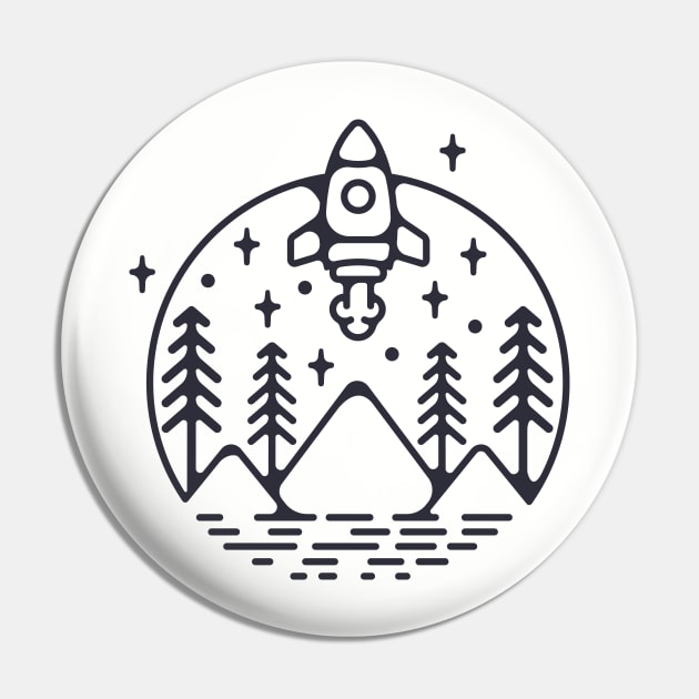 Blast Off! Pin by mikehilldesign