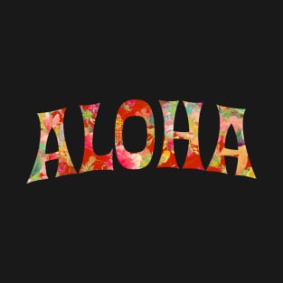 Aloha Typography, Coral Orange T-Shirt