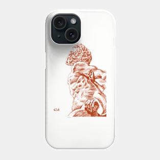 Laocoon sketch Florence (on grey background) Phone Case
