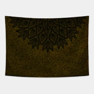 Yellow and Black Filigree Pattern Tapestry