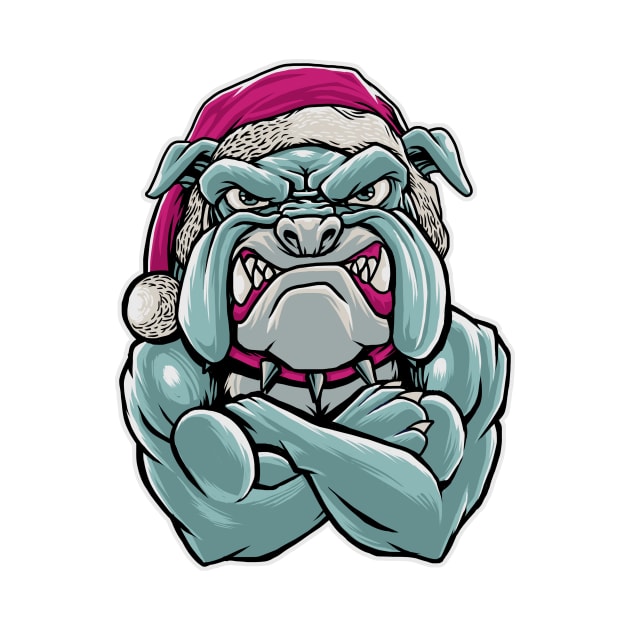 santa bulldog by akmalzone