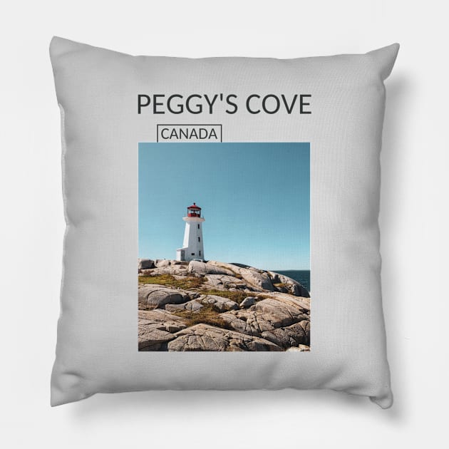 Peggy's Cove Lighthouse Nova Scotia Canada Souvenir Gift for Canadian T-shirt Apparel Mug Notebook Tote Pillow Sticker Magnet Pillow by Mr. Travel Joy