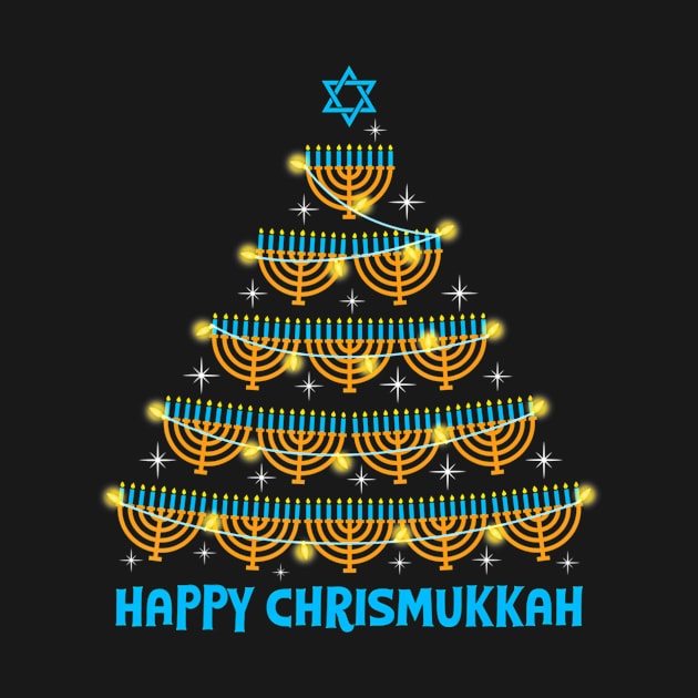 Happy Chrismukkah Menorah Christmas Tree Hanukkah Sleep by eylaaadamf