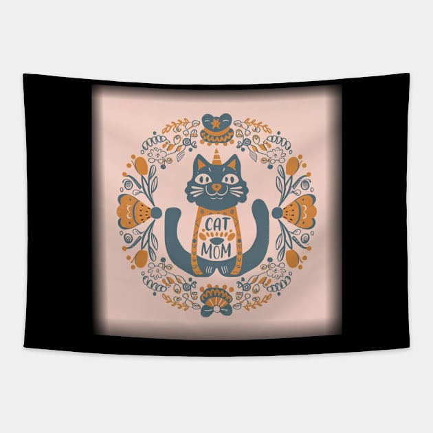 Cat Mom Tapestry by Qasim