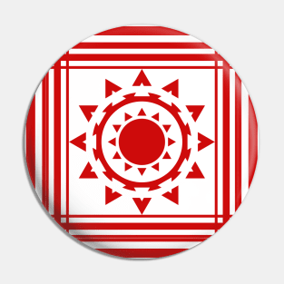 Red Bohemian Tribal Sun Pin