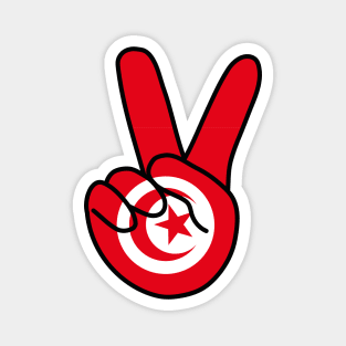Tunisia Flag V Sign Magnet