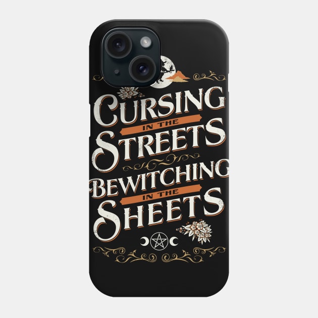 Cursing in the Streets - Vintage Funny Witch Typography - Bewitching Goth Phone Case by Nemons