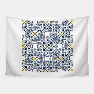 Blue Portuguese tile pattern Tapestry