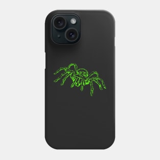 Spider - Neon Green Spider Tarantula - Black Phone Case