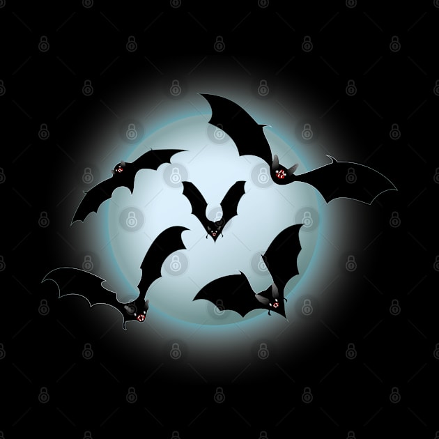 Halloween Bats under the moonlight by D-Pic