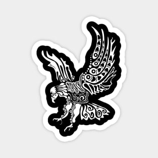 Eagle White on Black Magnet