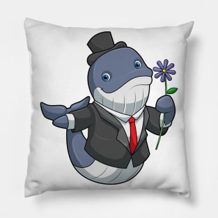 Whale Wedding Groom Flower Pillow