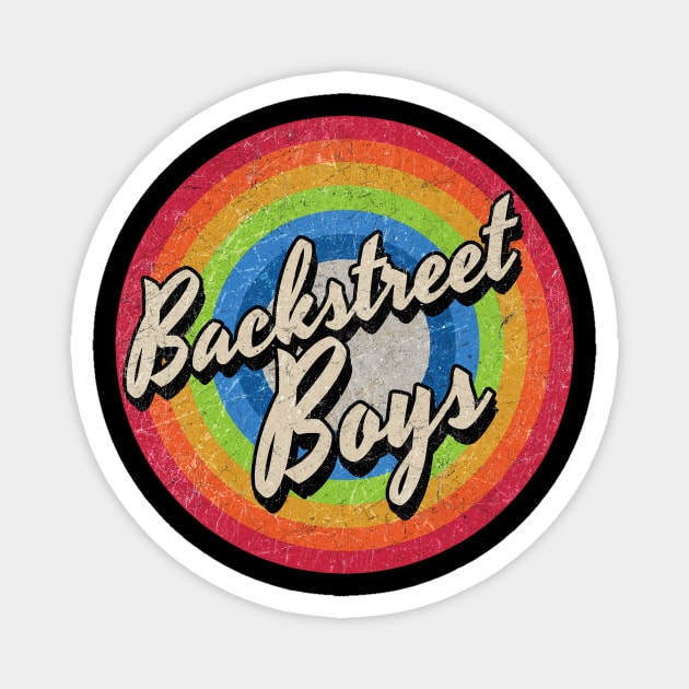 Vintage Style circle - Backstreet boys Magnet by henryshifter