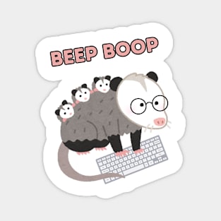 Beep Boop Opossum Programmer Magnet