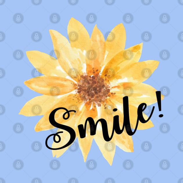 Yellow watercolor flower smile by ApricotBlossomDesign