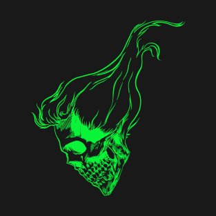 Neon Green Hair-Skull T-Shirt