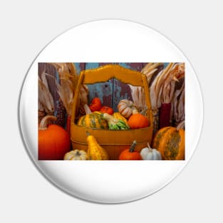 Yellow Bucket With Autumn Harvest Pin