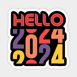 Hello 2024 Colorful Typography Magnet