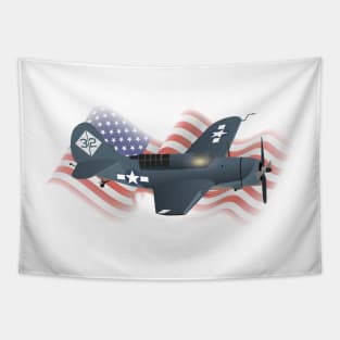 SB2C Helldiver / A-25 Shrike WW2 Airplane Tapestry