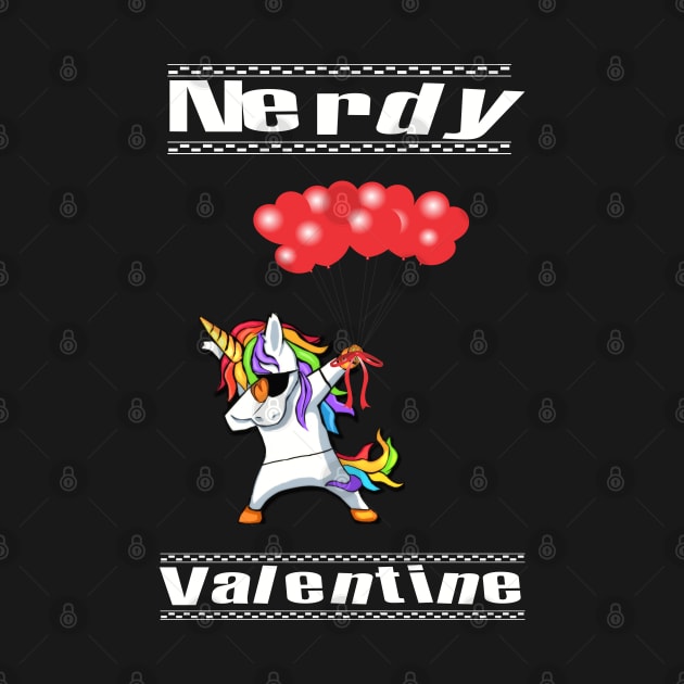 Nerdy Dabbing Unicorn Valentines Day Gift For Men Women Kids by familycuteycom