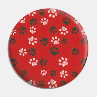 Christmas paw print Pin