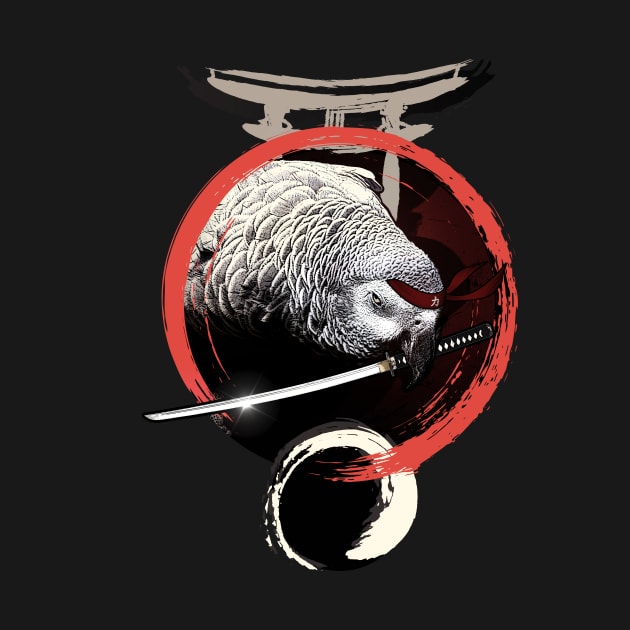 Samurai Ninja African Grey Parrot by BirdNerd