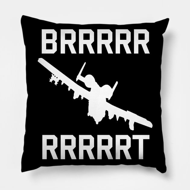 A-10 Thunderbolt BRRRRT - Warthog, Military Jet Pillow by SpaceDogLaika