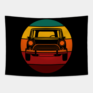 Vintage Sunset Small Car Retro Design Tapestry