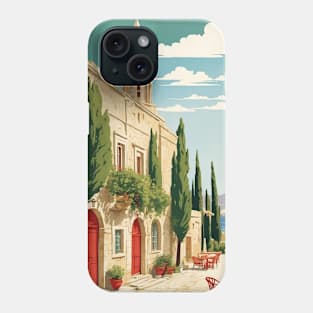 Rhodes Town Greece Tourism Vintage Poster Phone Case