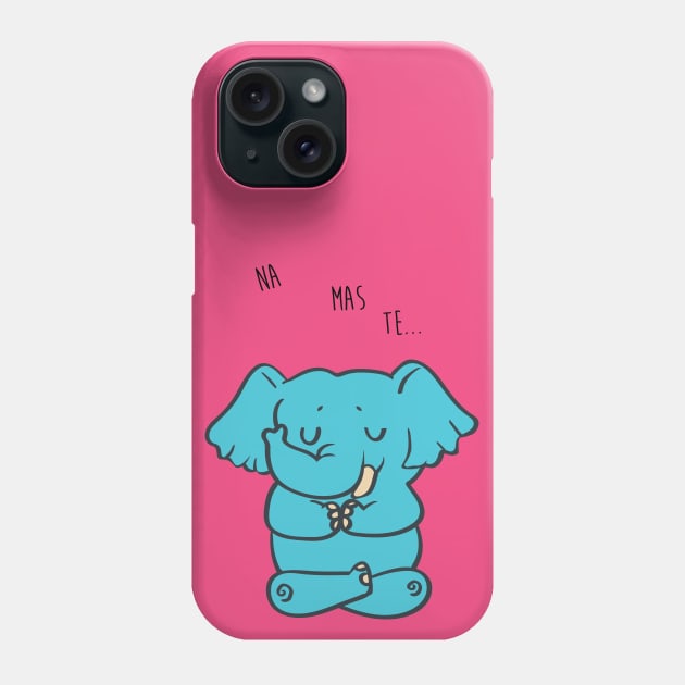 Namaste Elephant Phone Case by huebucket