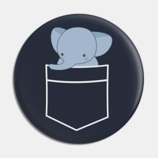 Pocket Elephant T-Shirt Pin