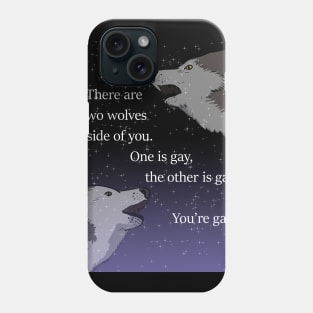 Two Wolves of Gayness Phone Case