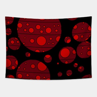 Modern Polka Dots - Red Roses Tapestry