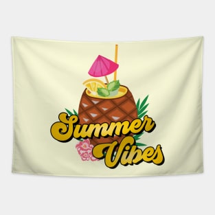 Summer Holiday - Tasty Pineapple Summer Vibes Tapestry