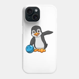 Penguin at Bowling with Bowling ball Phone Case