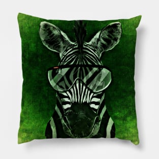 Green Zebra Pillow