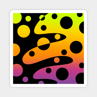 Funky Sunset Gradient and Black Design Magnet