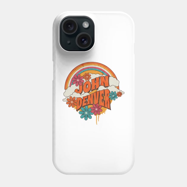 Retro Rainbow - John Denver Phone Case by sansxart