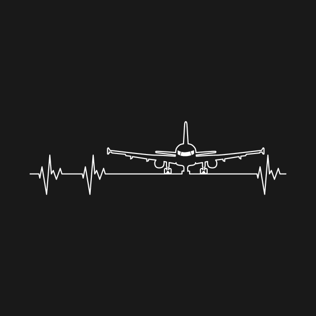 Airplane pilot heartbeat aviator flying by captainmood