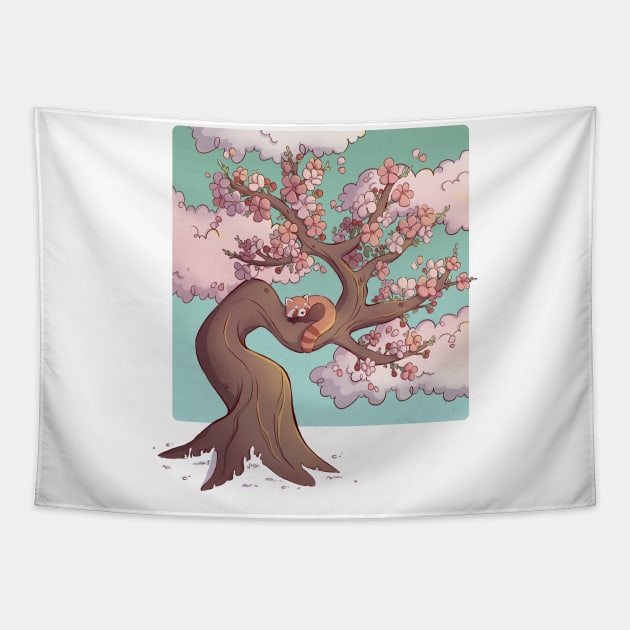 Sweet Dreams Red Panda Tapestry by Melissa Jan