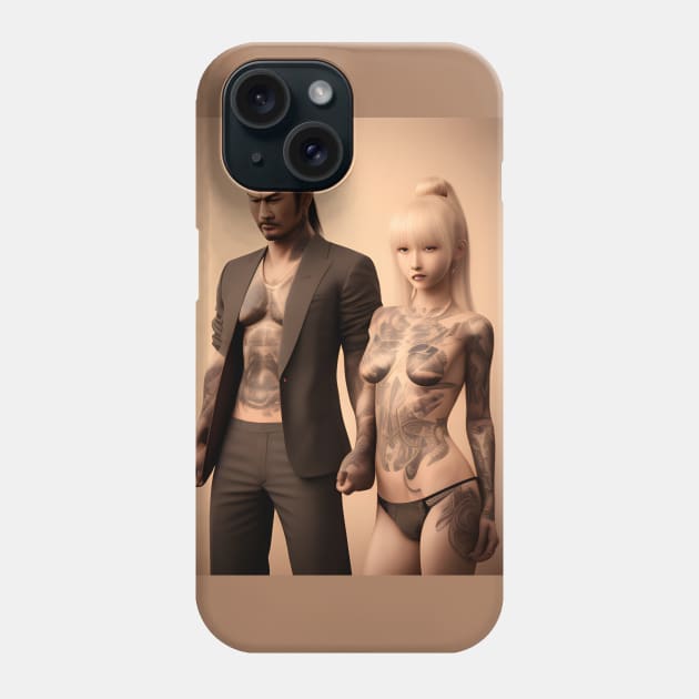 Couple Tattoo design Phone Case by animegirlnft