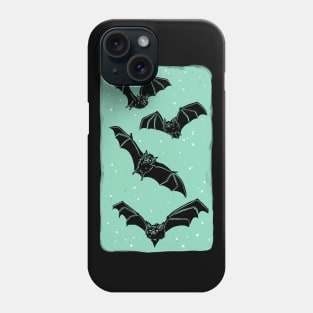 Night bats in Mint Phone Case