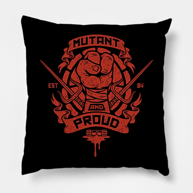 Mutant and Proud (Raph) Pillow by BWartwork