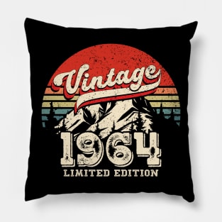 Vintage 1964 Birthday Gift Retro Distressed 60th Pillow