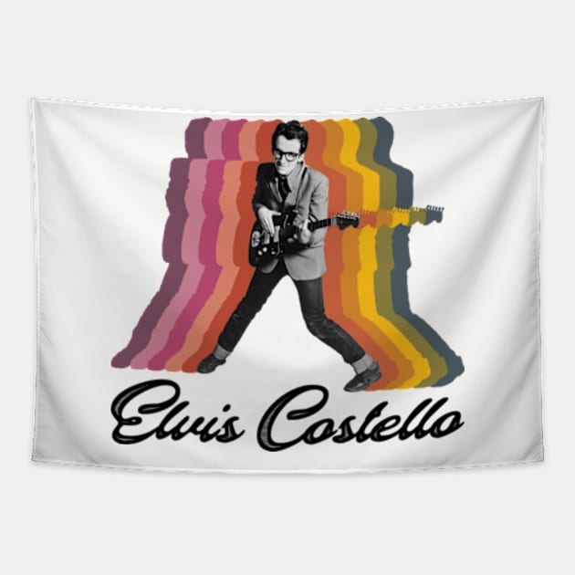 Elvis Costello Retro Fade Tapestry by Baharnis