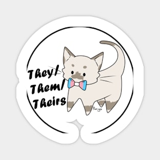 They/Them/Theirs Pronouns Kitty (v2) Magnet