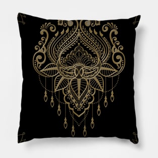 A wonderful filigree golden lotus flower. Pillow